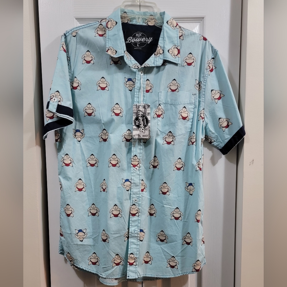 Sumo print SS button up